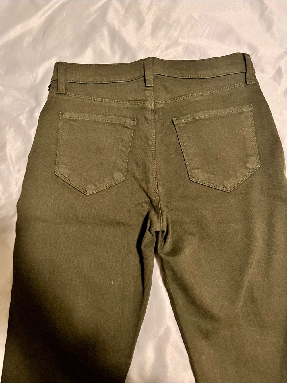 L'AGENCE NWT Sada High Rise Crop Slim Jeans Army Green Denim Size 25 Fits 26 - Picture 8 of 10